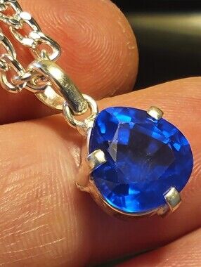 6.10ctw Pear Cut London Blue Topaz 12x11ctw - Solid 925 Sterling Silver